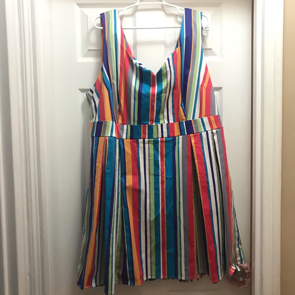 Striped knee length dress